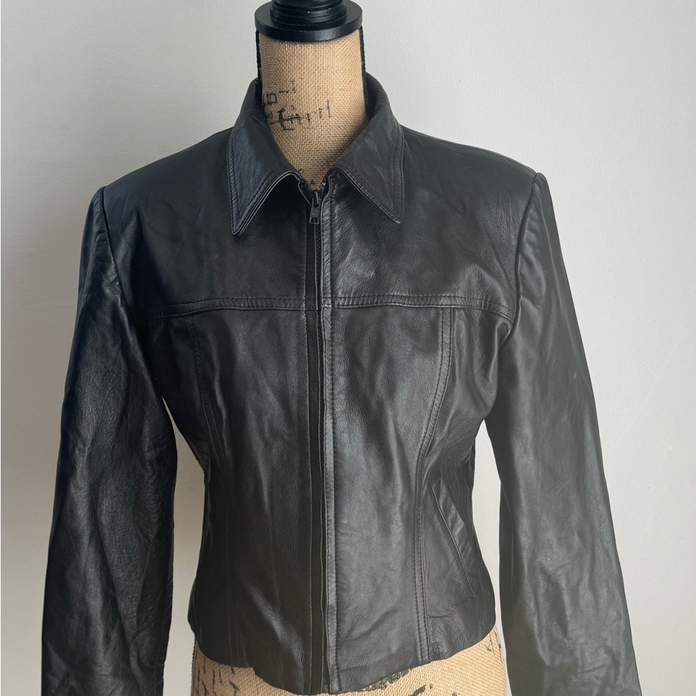 Leather (Vintage) waist jacket